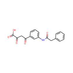 O=C(Cc1ccccc1)Nc1cccc(C(=O)CC(=O)C(=O)O)c1 ZINC000100751953