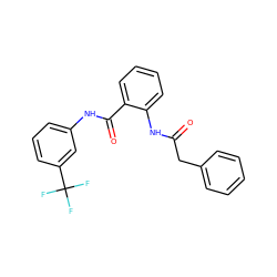 O=C(Cc1ccccc1)Nc1ccccc1C(=O)Nc1cccc(C(F)(F)F)c1 ZINC000199854046