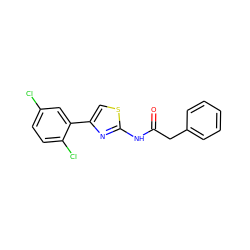 O=C(Cc1ccccc1)Nc1nc(-c2cc(Cl)ccc2Cl)cs1 ZINC000103235261