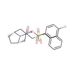 O=C(Cc1ccccc1)O[C@@H]1C[C@@H]2CC[C@H](C1)N2C(=O)CS(=O)(=O)c1ccc(Cl)cc1 ZINC000100971019