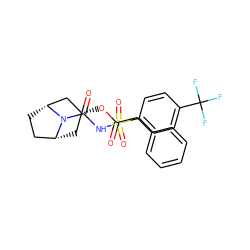 O=C(Cc1ccccc1)O[C@@H]1C[C@@H]2CC[C@H](C1)N2C(=O)NS(=O)(=O)c1ccc(C(F)(F)F)cc1 ZINC000100971011