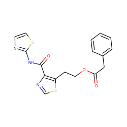 O=C(Cc1ccccc1)OCCc1scnc1C(=O)Nc1nccs1 ZINC000028457620