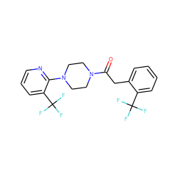 O=C(Cc1ccccc1C(F)(F)F)N1CCN(c2ncccc2C(F)(F)F)CC1 ZINC000169348411