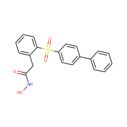 O=C(Cc1ccccc1S(=O)(=O)c1ccc(-c2ccccc2)cc1)NO ZINC000045285274