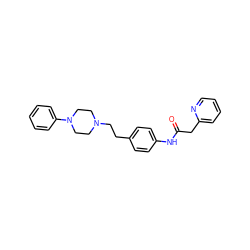 O=C(Cc1ccccn1)Nc1ccc(CCN2CCN(c3ccccc3)CC2)cc1 ZINC000084671010