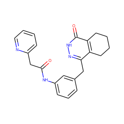 O=C(Cc1ccccn1)Nc1cccc(Cc2n[nH]c(=O)c3c2CCCC3)c1 ZINC000168537485