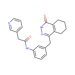 O=C(Cc1cccnc1)Nc1cccc(Cc2n[nH]c(=O)c3c2CCCC3)c1 ZINC000167734826