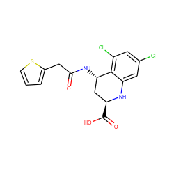 O=C(Cc1cccs1)N[C@H]1C[C@H](C(=O)O)Nc2cc(Cl)cc(Cl)c21 ZINC000013455268