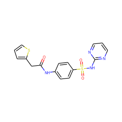 O=C(Cc1cccs1)Nc1ccc(S(=O)(=O)Nc2ncccn2)cc1 ZINC000000917478