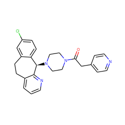 O=C(Cc1ccncc1)N1CCN([C@@H]2c3ccc(Cl)cc3CCc3cccnc32)CC1 ZINC000000592740