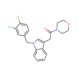 O=C(Cc1cn(Cc2ccc(Cl)c(Cl)c2)c2ccccc12)N1CCOCC1 ZINC000028704759