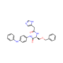 O=C(Cc1cnc[nH]1)N[C@@H](COCc1ccccc1)C(=O)Nc1ccc(Nc2ccccc2)cc1 ZINC000084616352