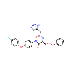 O=C(Cc1cnc[nH]1)N[C@@H](COCc1ccccc1)C(=O)Nc1ccc(Oc2ccc(F)cc2)cc1 ZINC000084596565