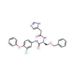 O=C(Cc1cnc[nH]1)N[C@@H](COCc1ccccc1)C(=O)Nc1ccc(Oc2ccccc2)c(Cl)c1 ZINC000084635306