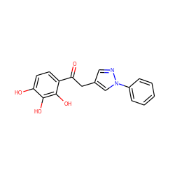 O=C(Cc1cnn(-c2ccccc2)c1)c1ccc(O)c(O)c1O ZINC000000314992