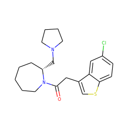 O=C(Cc1csc2ccc(Cl)cc12)N1CCCCC[C@@H]1CN1CCCC1 ZINC000029043078