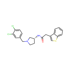 O=C(Cc1csc2ccccc12)N[C@@H]1CCN(Cc2ccc(Cl)c(Cl)c2)C1 ZINC000013586759