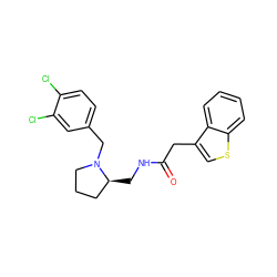 O=C(Cc1csc2ccccc12)NC[C@H]1CCCN1Cc1ccc(Cl)c(Cl)c1 ZINC000013586765