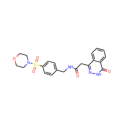 O=C(Cc1n[nH]c(=O)c2ccccc12)NCc1ccc(S(=O)(=O)N2CCOCC2)cc1 ZINC000009465924