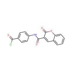 O=C(Cl)c1ccc(NC(=O)c2cc3ccccc3oc2=O)cc1 ZINC000040892553