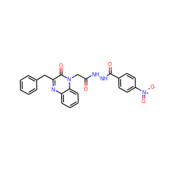 O=C(Cn1c(=O)c(Cc2ccccc2)nc2ccccc21)NNC(=O)c1ccc([N+](=O)[O-])cc1 ZINC000299862662