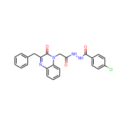 O=C(Cn1c(=O)c(Cc2ccccc2)nc2ccccc21)NNC(=O)c1ccc(Cl)cc1 ZINC000299862745