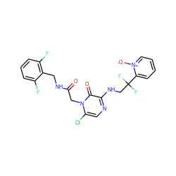 O=C(Cn1c(Cl)cnc(NCC(F)(F)c2cccc[n+]2[O-])c1=O)NCc1c(F)cccc1F ZINC000013489025