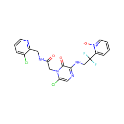 O=C(Cn1c(Cl)cnc(NCC(F)(F)c2cccc[n+]2[O-])c1=O)NCc1ncccc1Cl ZINC000000591440