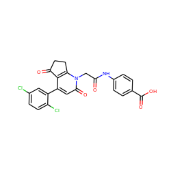 O=C(Cn1c2c(c(-c3cc(Cl)ccc3Cl)cc1=O)C(=O)CC2)Nc1ccc(C(=O)O)cc1 ZINC000221120592