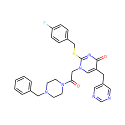 O=C(Cn1cc(Cc2cncnc2)c(=O)nc1SCc1ccc(F)cc1)N1CCN(Cc2ccccc2)CC1 ZINC000029564583