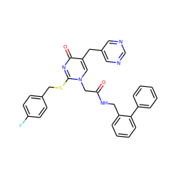 O=C(Cn1cc(Cc2cncnc2)c(=O)nc1SCc1ccc(F)cc1)NCc1ccccc1-c1ccccc1 ZINC000027631890