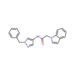 O=C(Cn1ccc2ccccc21)Nc1cnn(Cc2ccccc2)c1 ZINC000341736302