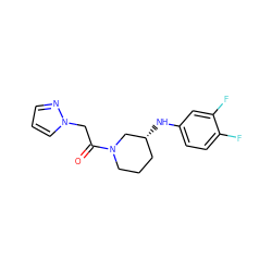 O=C(Cn1cccn1)N1CCC[C@@H](Nc2ccc(F)c(F)c2)C1 ZINC000014961855