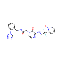 O=C(Cn1ccnc(NCC(F)(F)c2cccc[n+]2[O-])c1=O)NCc1ccccc1-n1cnnn1 ZINC000013579428