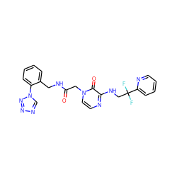 O=C(Cn1ccnc(NCC(F)(F)c2ccccn2)c1=O)NCc1ccccc1-n1cnnn1 ZINC000013579424