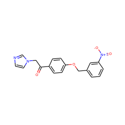 O=C(Cn1ccnc1)c1ccc(OCc2cccc([N+](=O)[O-])c2)cc1 ZINC000299828631