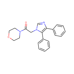 O=C(Cn1cnc(-c2ccccc2)c1-c1ccccc1)N1CCOCC1 ZINC000032684211