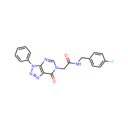 O=C(Cn1cnc2c(nnn2-c2ccccc2)c1=O)NCc1ccc(F)cc1 ZINC000004139857