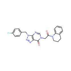 O=C(Cn1cnc2c(nnn2Cc2ccc(F)cc2)c1=O)N1CCCc2ccccc21 ZINC000004101209