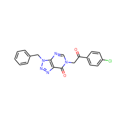 O=C(Cn1cnc2c(nnn2Cc2ccccc2)c1=O)c1ccc(Cl)cc1 ZINC000004139793