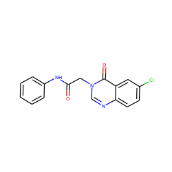 O=C(Cn1cnc2ccc(Cl)cc2c1=O)Nc1ccccc1 ZINC000002529401