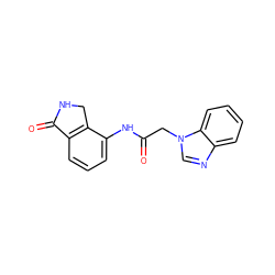 O=C(Cn1cnc2ccccc21)Nc1cccc2c1CNC2=O ZINC000013588317