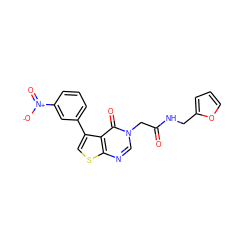 O=C(Cn1cnc2scc(-c3cccc([N+](=O)[O-])c3)c2c1=O)NCc1ccco1 ZINC000000951901