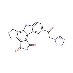 O=C(Cn1cncn1)c1ccc2[nH]c3c4c(c5c(c3c2c1)C(=O)NC5=O)CCC4 ZINC000082157528