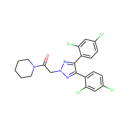 O=C(Cn1nc(-c2ccc(Cl)cc2Cl)c(-c2ccc(Cl)cc2Cl)n1)N1CCCCC1 ZINC000040936405