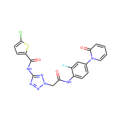 O=C(Cn1nnc(NC(=O)c2ccc(Cl)s2)n1)Nc1ccc(-n2ccccc2=O)cc1F ZINC000043118559