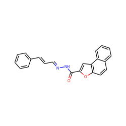 O=C(N/N=C/C=C/c1ccccc1)c1cc2c(ccc3ccccc32)o1 ZINC000002159525