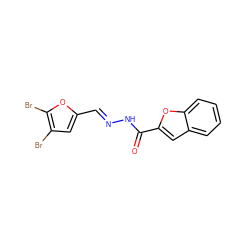 O=C(N/N=C/c1cc(Br)c(Br)o1)c1cc2ccccc2o1 ZINC000002309373