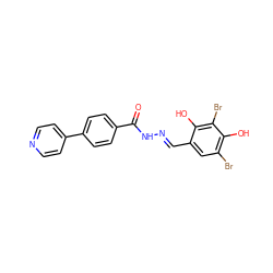 O=C(N/N=C/c1cc(Br)c(O)c(Br)c1O)c1ccc(-c2ccncc2)cc1 ZINC000095591834