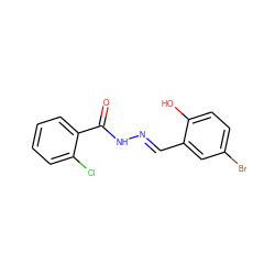 O=C(N/N=C/c1cc(Br)ccc1O)c1ccccc1Cl ZINC000000723607